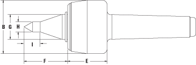Heavy-Duty CNC Spindle Type Live Center Sizing Schematic