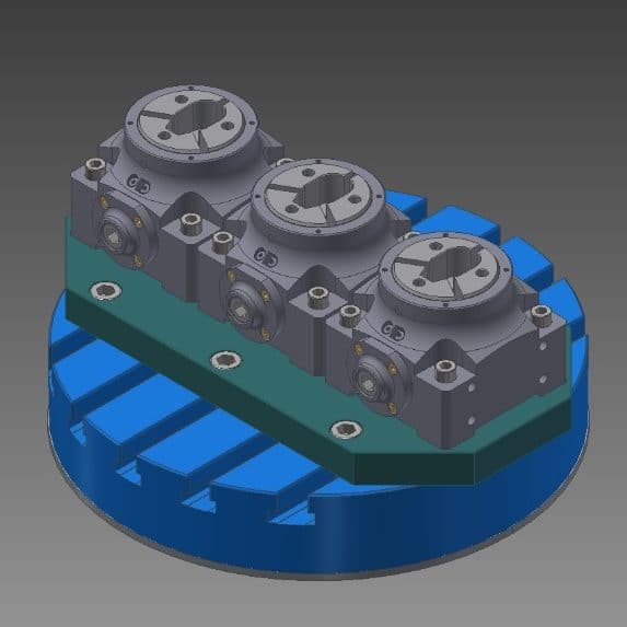 Option 4 – Manual Collet Fixtures arranged inline