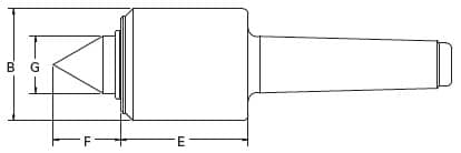 Heavy-Duty CNC Spindle Type Live Center Sizing Schematic
