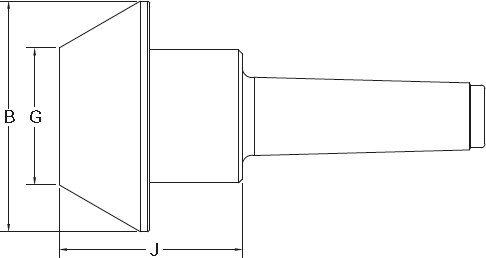 Heavy-Duty CNC Spindle Type Live Center Sizing Schematic